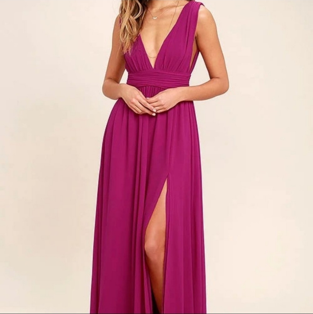 ❤️SALE ENDS TODAY❤️Lulu's Heavenly Hues Magenta Dress (large)